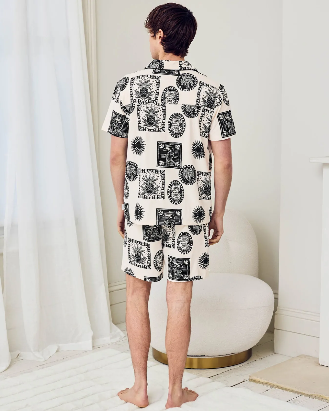 Organic Cotton Stamp & Tile Print Short Pyjama Set