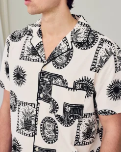 Organic Cotton Stamp & Tile Print Short Pyjama Set