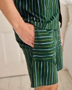 Organic Cotton Stripe Print Short Pyjama Set