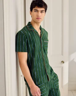 Organic Cotton Stripe Print Short Pyjama Set