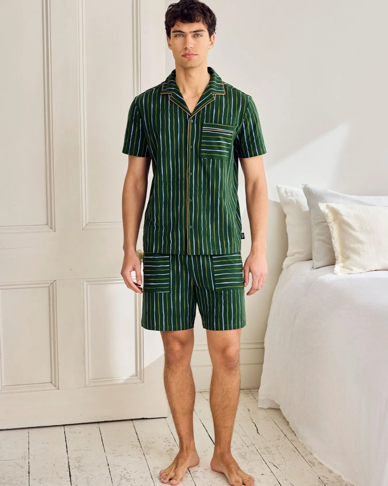 Organic Cotton Stripe Print Short Pyjama Set