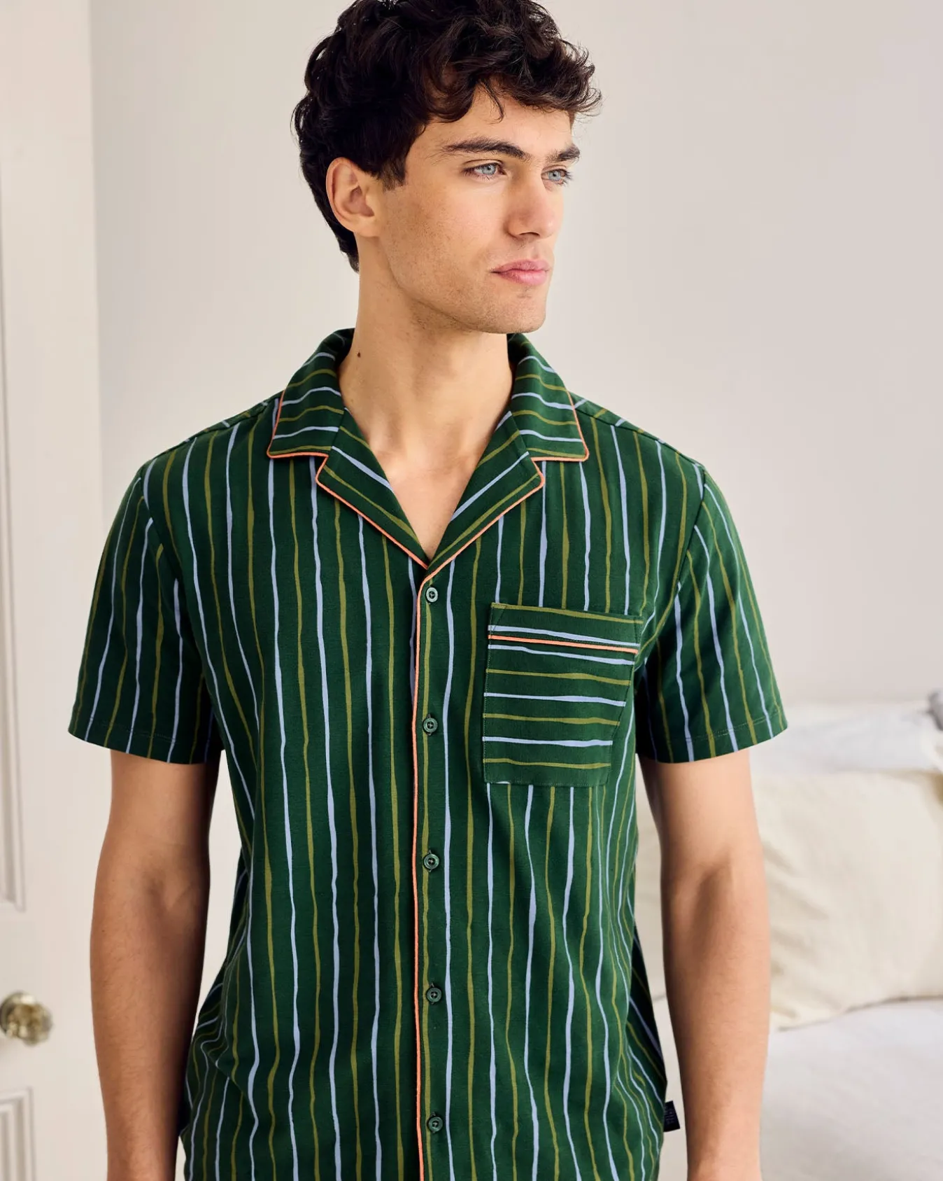Organic Cotton Stripe Print Short Pyjama Set
