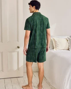 Organic Cotton Stripe Print Short Pyjama Set