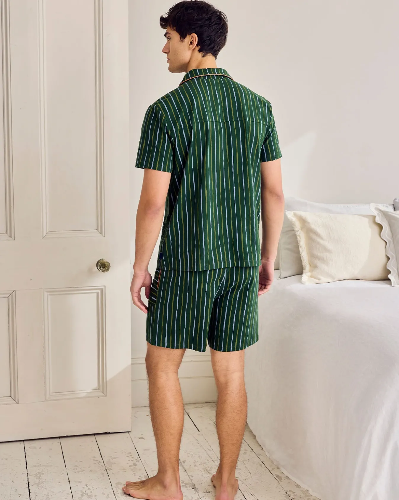 Organic Cotton Stripe Print Short Pyjama Set