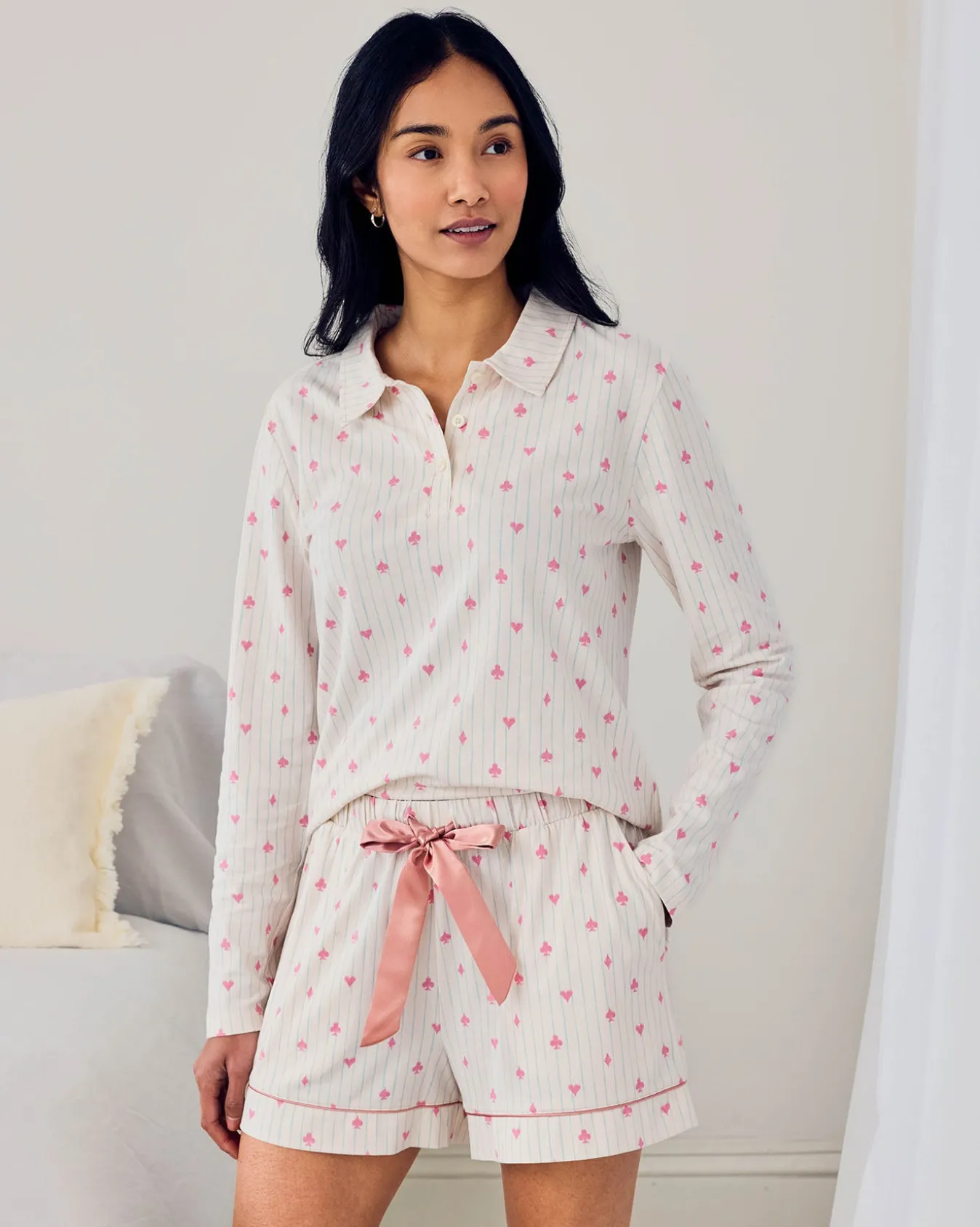 Organic Cotton Suit Stripe Print Short Pyjama Set