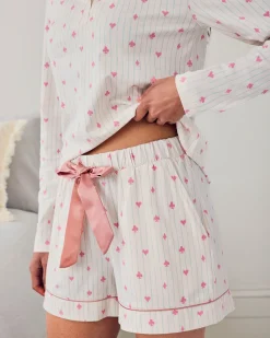 Organic Cotton Suit Stripe Print Short Pyjama Set
