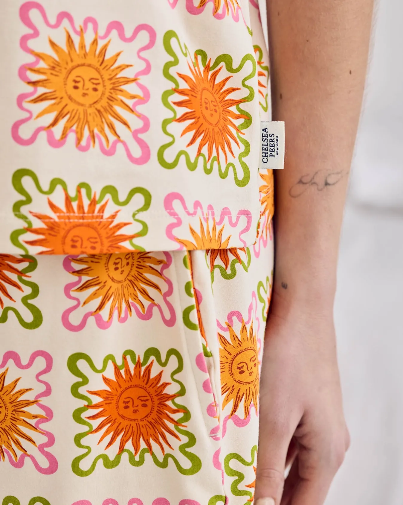 Organic Cotton Sunshine Tile Print Cami Short Pyjama Set