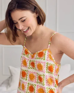 Organic Cotton Sunshine Tile Print Cami Short Pyjama Set