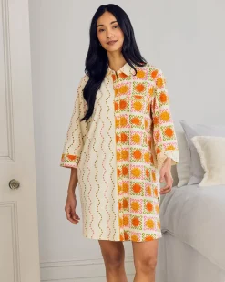 Organic Cotton Sunshine Tile Print Nightshirt