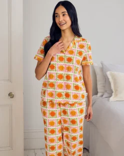Organic Cotton Sunshine Tile Print Long Pyjama Set