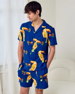 Organic Cotton Toucan Print Button Up Short Pyjama Set