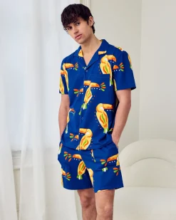 Organic Cotton Toucan Print Button Up Short Pyjama Set