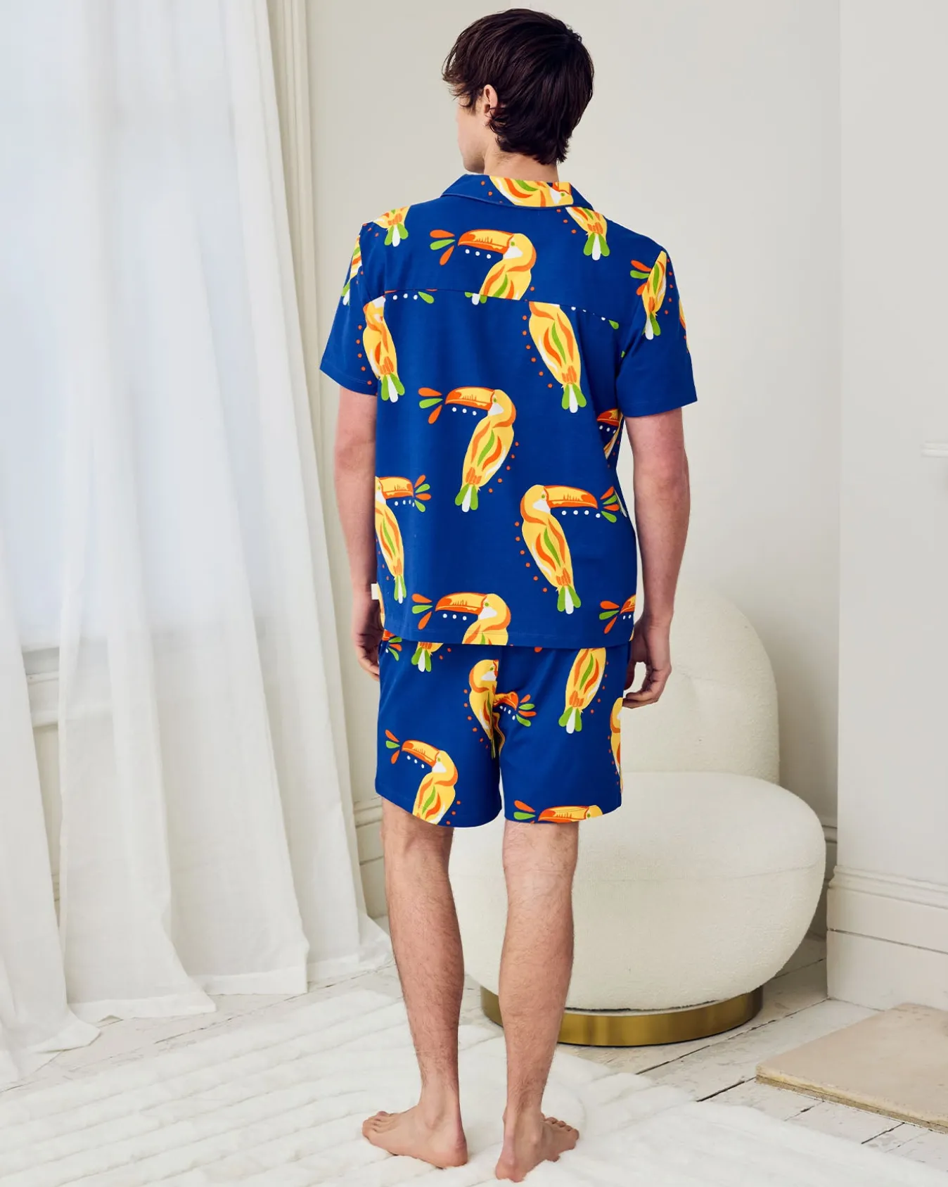 Organic Cotton Toucan Print Button Up Short Pyjama Set
