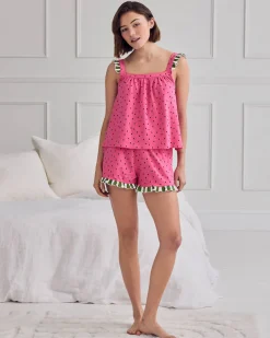 Organic Cotton Watermelon Print Frill Cami Short Pyjama Set