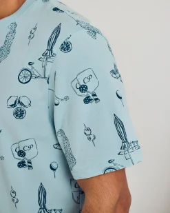Organic Cotton Weekend Club Print Short Pyjama Set