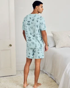 Organic Cotton Weekend Club Print Short Pyjama Set