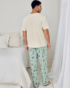 Organic Cotton Weekend Club Print Long Pyjama Set