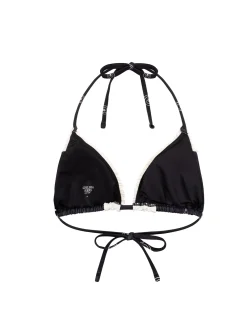 Palm Loop Print Triangle Bikini Top