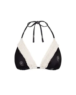 Palm Loop Print Triangle Bikini Top