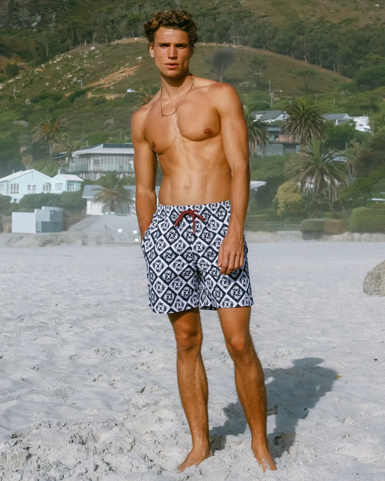 Palm Patch Print Swim Shorts