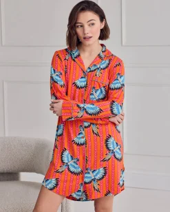 Parrot Stripe Print Nightshirt