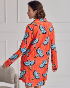 Parrot Stripe Print Nightshirt