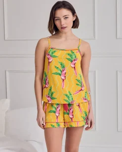Parrot Wavy Stripe Print Cami Short Pyjama Set