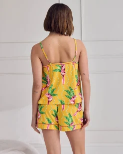Parrot Wavy Stripe Print Cami Short Pyjama Set