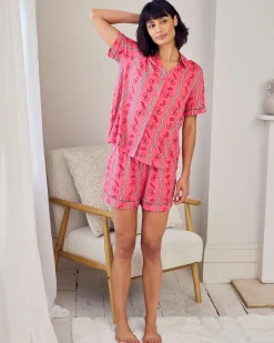 Pasta Stripe Print Short Pyjama Set