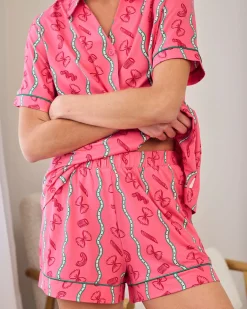 Pasta Stripe Print Short Pyjama Set