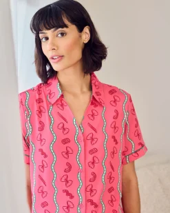Pasta Stripe Print Short Pyjama Set