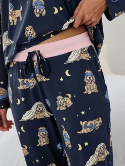 Petite Cockapoo Snooze Print Long Pyjama Set