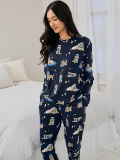Petite Cockapoo Snooze Print Long Pyjama Set