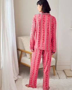 Petite Pasta Stripe Print Long Pyjama Set