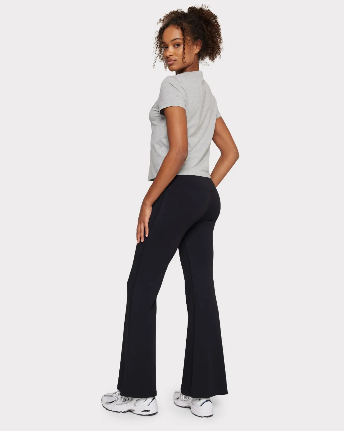 Petite Soft + Stretch High-Rise Flared Leggings - Black