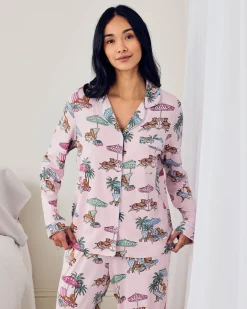 Petite TENCEL™ Modal Lounging Leopards Print Long Pyjama Set