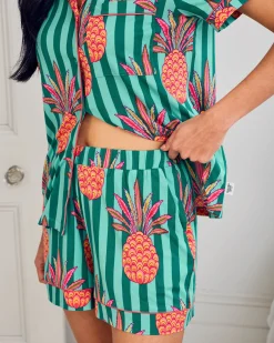 Pineapple Stripe Print Short Pyjama Set