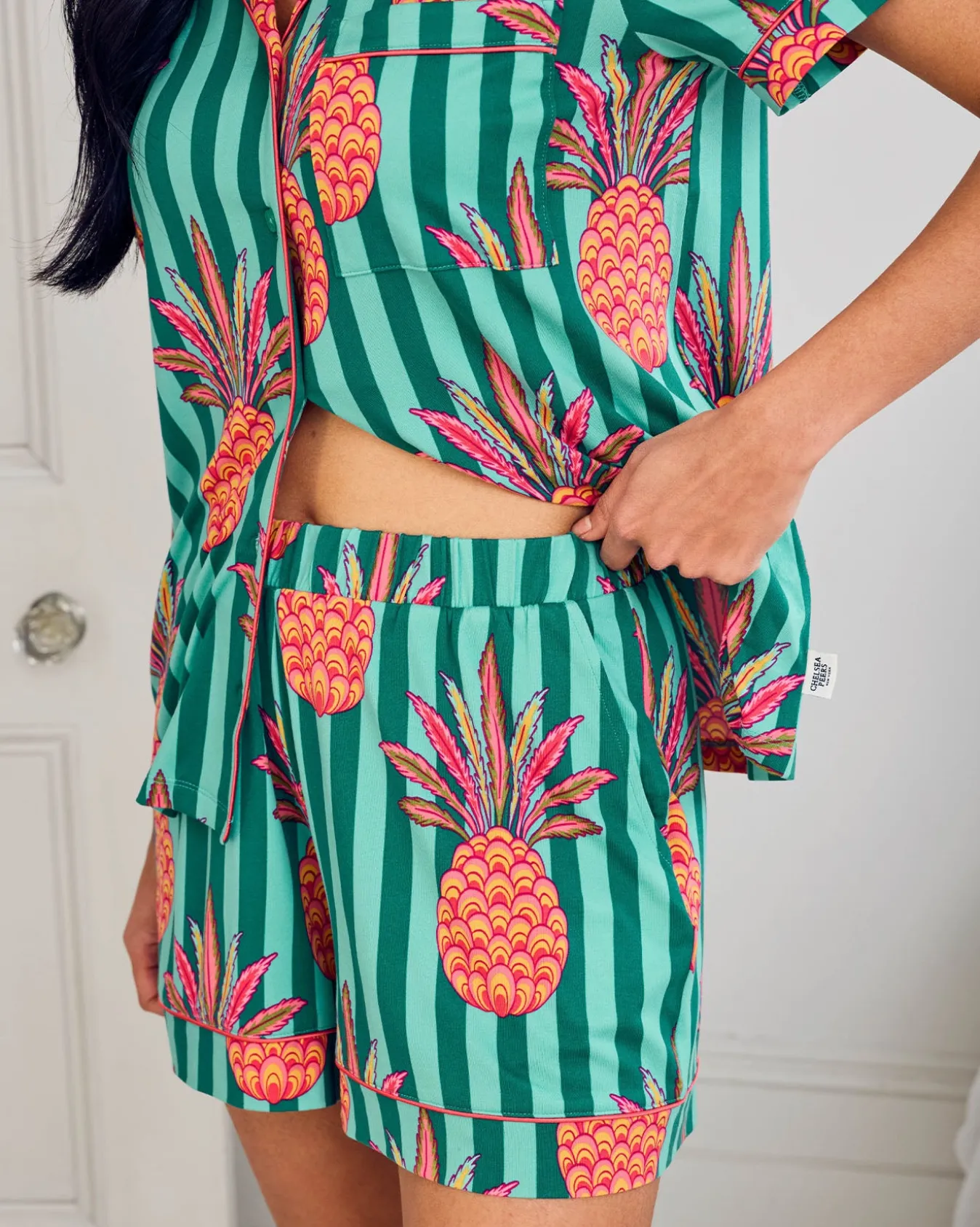 Pineapple Stripe Print Short Pyjama Set