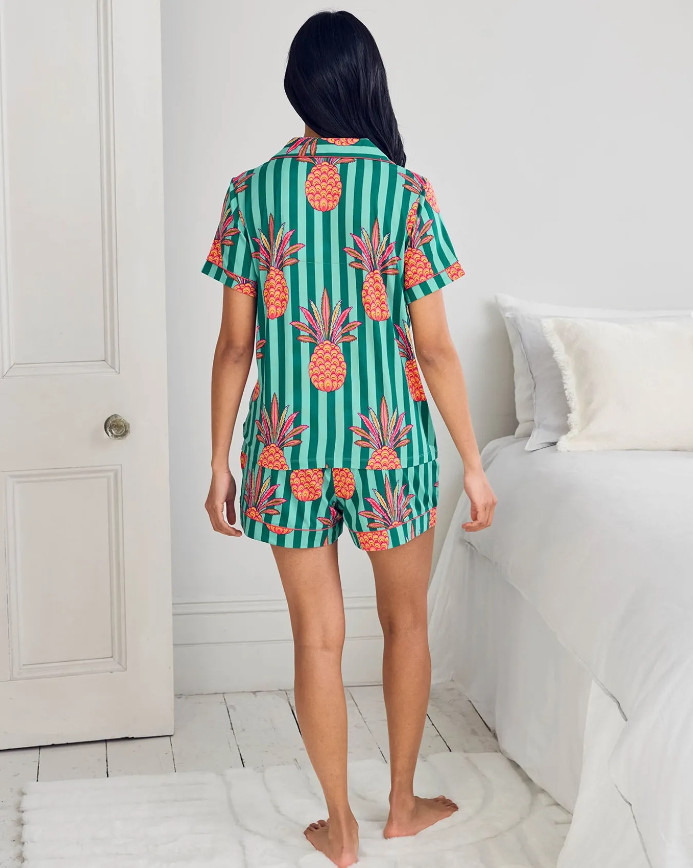 Pineapple Stripe Print Short Pyjama Set