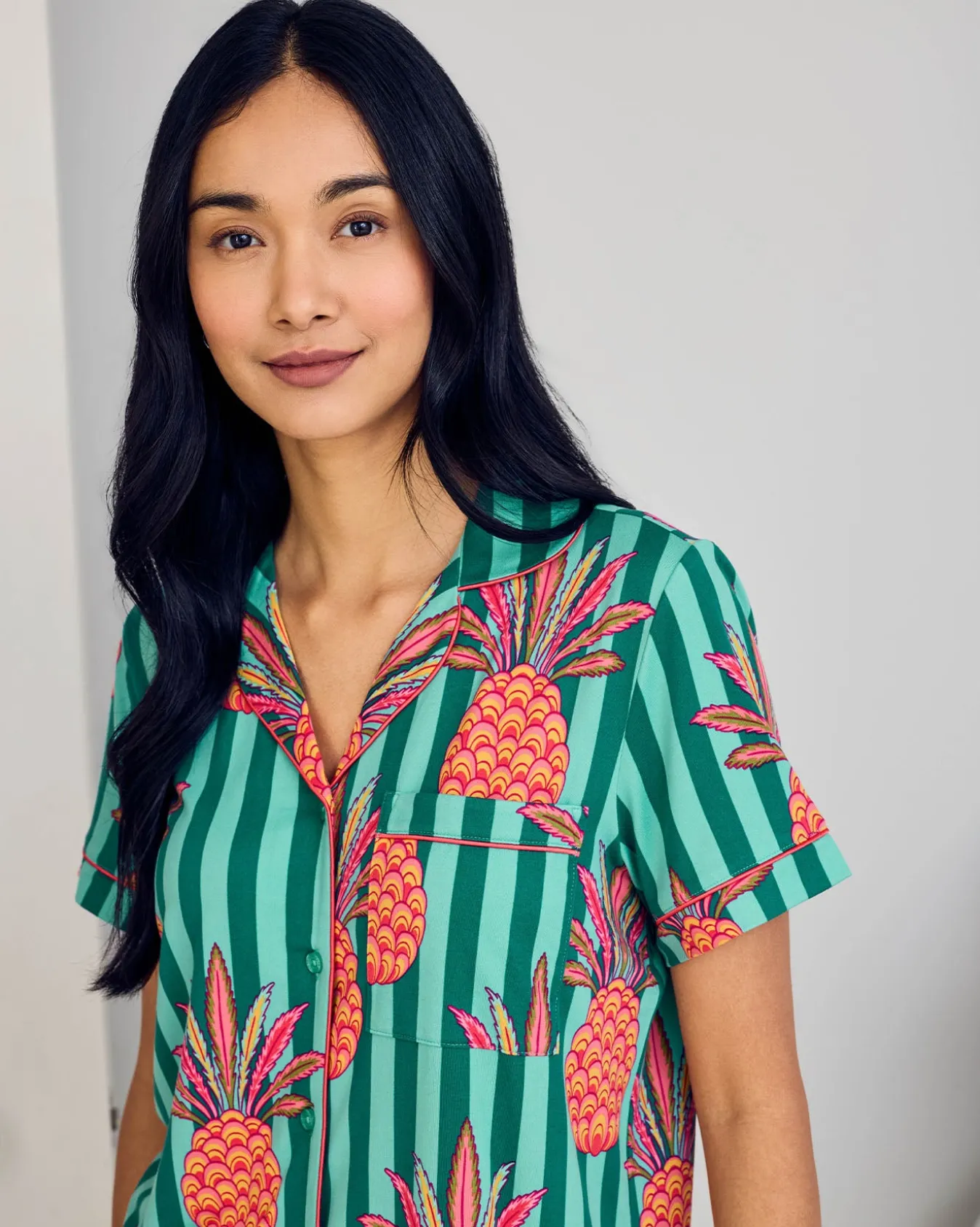 Pineapple Stripe Print Short Pyjama Set