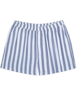 Poplin Stripe Shorts - Blue