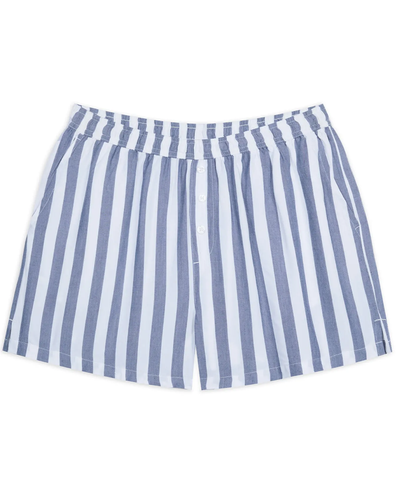 Poplin Stripe Shorts - Blue