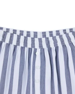 Poplin Stripe Shorts - Blue