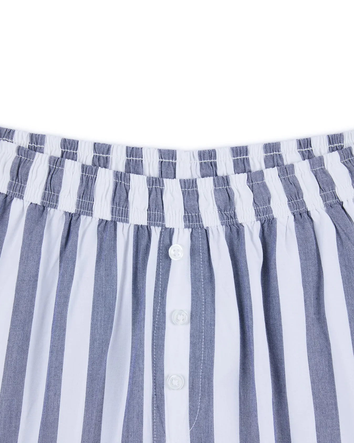 Poplin Stripe Shorts - Blue
