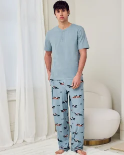 Racing Frogs Print Long Pyjama Set
