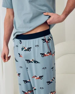 Racing Frogs Print Long Pyjama Set