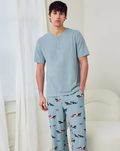 Racing Frogs Print Long Pyjama Set