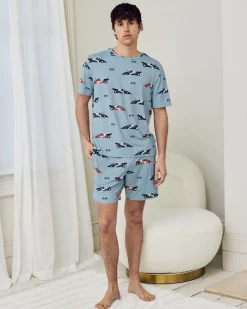 Racing Frogs Print Short Pyjama Set