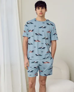 Racing Frogs Print Short Pyjama Set