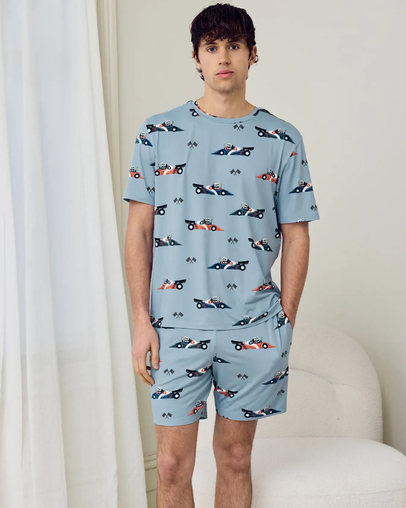Racing Frogs Print Short Pyjama Set